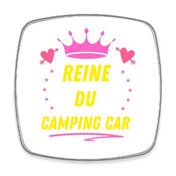 REINE du Camping-Car - Magnet carré - blanc - Devant