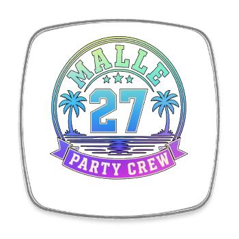 Malle 2027 Party Crew Mallorca Holiday Group - Square fridge magnet - white - Front