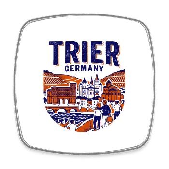 Historical Trier Germany City Skyline Novelty - Square fridge magnet - white - Front