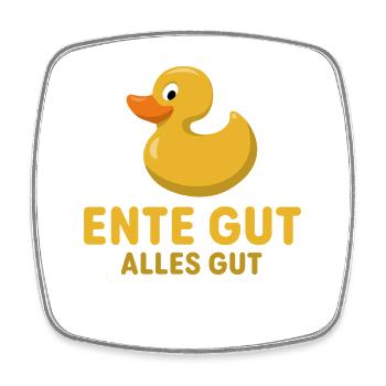 Ente Gut Alles Gut | Gummiente | Spruch - Viereckiger Kühlschrankmagnet - Weiß - Vorne