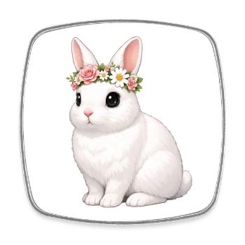 Blanc de Hotot Rabbit - Magnet carré - blanc - Devant
