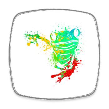 Frog Splash Art - Magnet carré - blanc - Devant