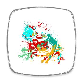 Frog Splash Art - Square fridge magnet - white - Front