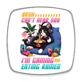 Jeu vidéo Gamer Gaming Cat Ramen - Magnet carré - blanc - Devant