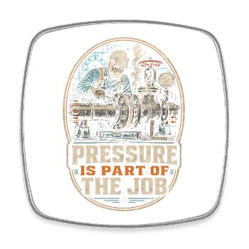 Pipe Layer Pipeline Builder - Square fridge magnet - white - Front