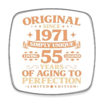 Original since 1971 Vintage 55th Birthday - Square fridge magnet - white - Front
