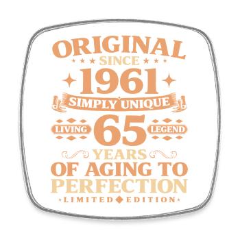 Original since 1961 Vintage 65th Birthday - Square fridge magnet - white - Front