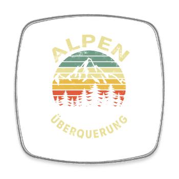 Alpen Überquerung 2026, Alpenüberquerung - Viereckiger Kühlschrankmagnet - Weiß - Vorne