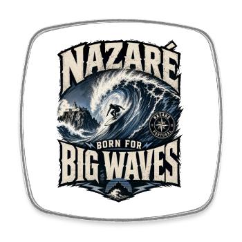 Nazaré Big Waves - Square fridge magnet - white - Front
