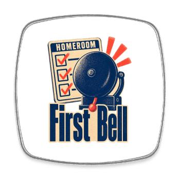 Homeroom Teacher Gift First Bell First Day of Scho - Square fridge magnet - white - Front