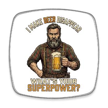 I Make Beer Disappear Craft Beer - Square fridge magnet - white - Front