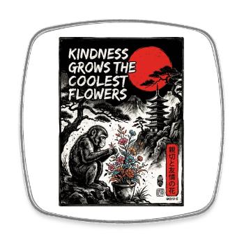 Kindness Grows The Coolest Flowers - Viereckiger Kühlschrankmagnet - Weiß - Vorne