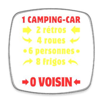 Les chiffres du Camping-Car c'est 0 Voisin - Magnet carré - blanc - Devant
