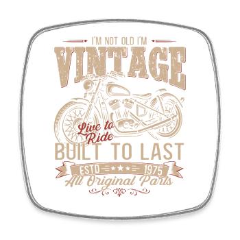 51st Birthday Gift Motorcyclist Biker 1975 - Square fridge magnet - white - Front