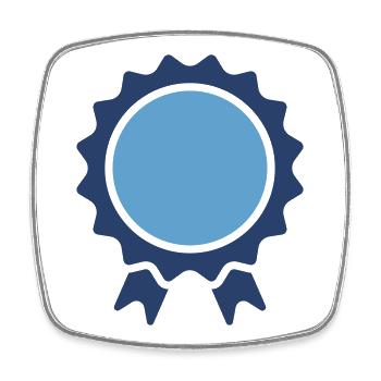 Achievement Award Badge Ribbon Design - Square fridge magnet - white - Front