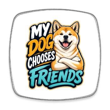 Akita - Square fridge magnet - white - Front