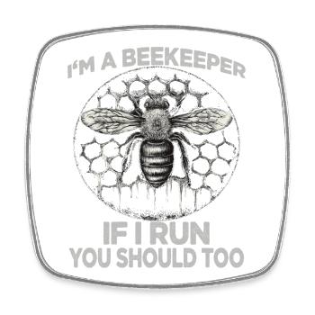 Beekeeping Supplies Beekeeper Accessories Beekeeping Bees Fan - Square fridge magnet - white - Front