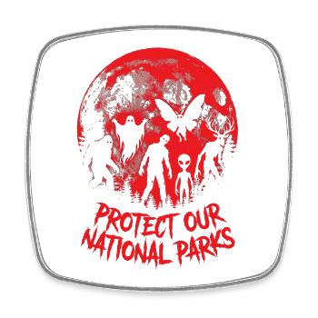 Les cryptides protègent nos parcs nationaux - Magnet carré - blanc - Devant