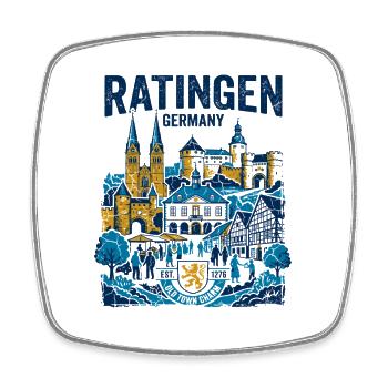 Classement Allemagne Old Town Skyline Vintage - Magnet carré - blanc - Devant