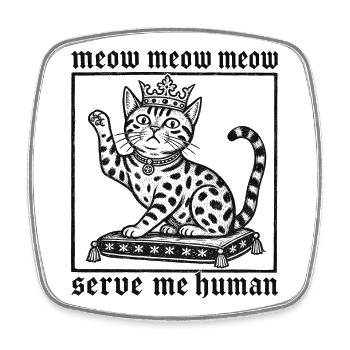 Goth King Bengal Cat - Magnet carré - blanc - Devant