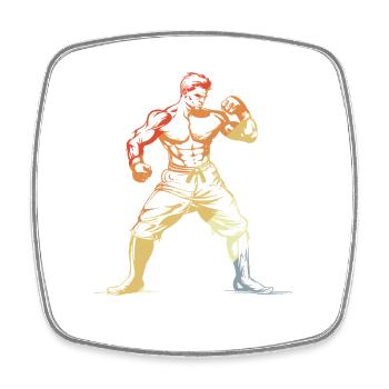 Kickboxer Retro - Square fridge magnet - white - Front