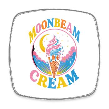  Moonbeam Cream Eiscreme Mond Eis Liebhaber Retro - Square fridge magnet - white - Front