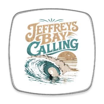 Surf de Jeffreys Bay - Magnet carré - blanc - Devant