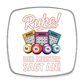 Bingo Game Ruhe Der Meister Sagt An Bingo - Viereckiger Kühlschrankmagnet - Weiß - Vorne