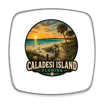 Caladesi Island Vacation Beach Sea Florida - Square fridge magnet - white - Front