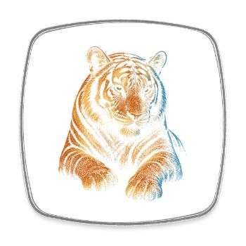 Tiger - Square fridge magnet - white - Front