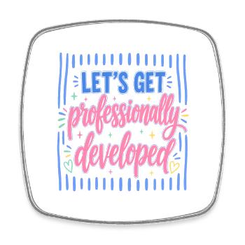Let's professionally developed - Square fridge magnet - white - Front