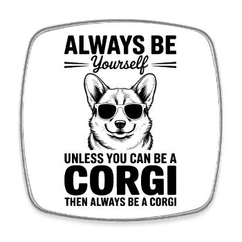 Expressions de cardigan corgi gallois Cadeau drôle de corgi - Magnet carré - blanc - Devant