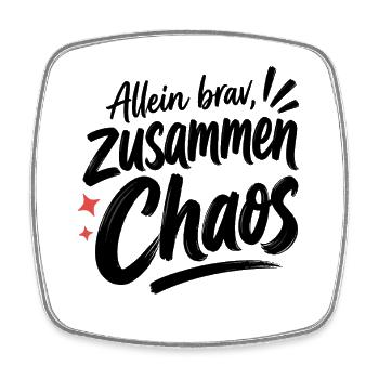 Fist Bump für Freundschaft, Liebe & Zusammenhalt - Viereckiger Kühlschrankmagnet - Weiß - Vorne