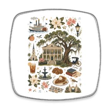 Savannah | Southern, Oaks & Charm - Square fridge magnet - white - Front