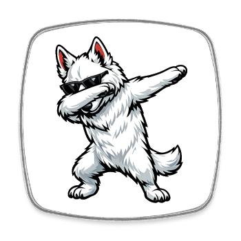 Tabbing de Berger Blanc Suisse - Magnet carré - blanc - Devant