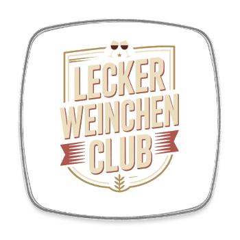 Wein Lecker Weinchen Club Weinliebhaber Rotwein - Viereckiger Kühlschrankmagnet - Weiß - Vorne
