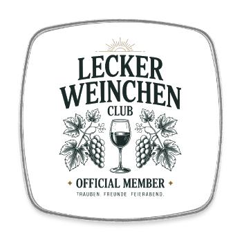 Wein Lecker Weinchen Club Weinliebhaber Rotwein - Viereckiger Kühlschrankmagnet - Weiß - Vorne