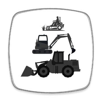 Construction Equipment Silhouettes Collection - Square fridge magnet - white - Front