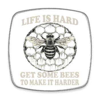 Beekeeping Supplies Beekeeper Accessories Beekeeping Bees Fan - Square fridge magnet - white - Front