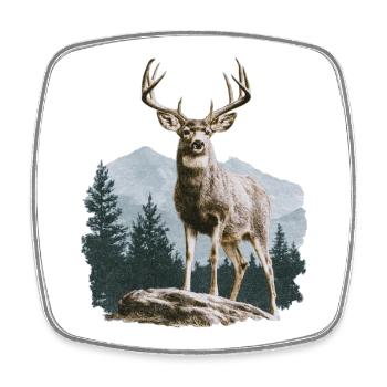 Deer with Antlers Vintage - Square fridge magnet - white - Front