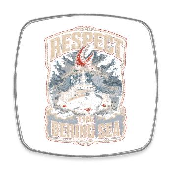 Le crabe royal d’Alaska respecte la mer de Béring - Magnet carré - blanc - Devant