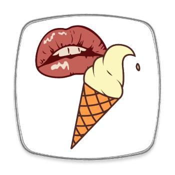 Eis Pop Art Sommer Lippen - Magnet carré - blanc - Devant