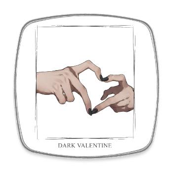 Mains du cœur de la Saint-Valentin Sombre - Magnet carré - blanc - Devant