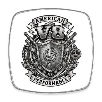V8 - Magnet carré - blanc - Devant