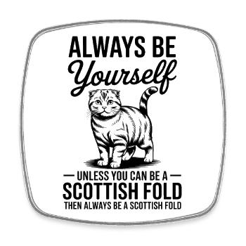 Schottische Faltohrkatze Scottish Fold Geschenk - Viereckiger Kühlschrankmagnet - Weiß - Vorne