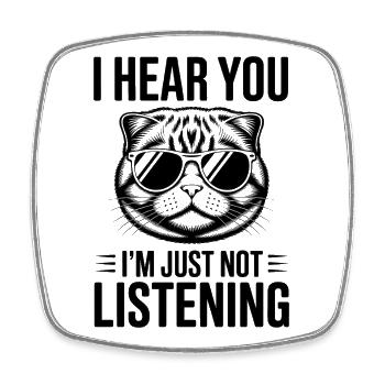 Cadeau Scottish Folding Fold Écossais - Magnet carré - blanc - Devant