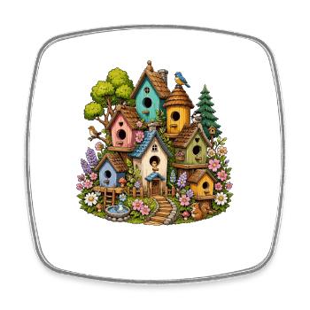 Nature sauvage colorée de mangeoires à oiseaux - Magnet carré - blanc - Devant