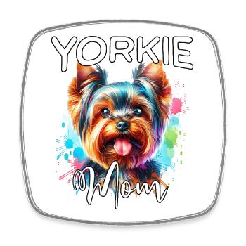 Maman Yorkshire Terrier - Magnet carré - blanc - Devant
