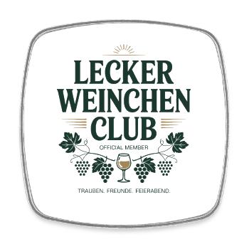 Wein Lecker Weinchen Club Weinliebhaber Rotwein - Viereckiger Kühlschrankmagnet - Weiß - Vorne