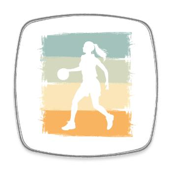Basketball féminin - Magnet carré - blanc - Devant